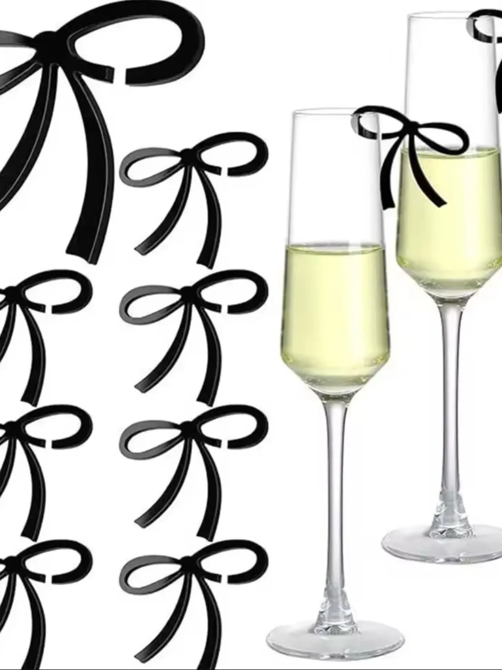Black Bow Drink Tag